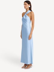 Significant Other Aqua Blue Lucile Draped Maxi Dress - Image 3 of 5