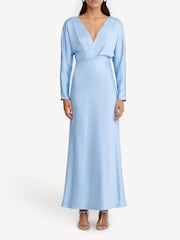 Significant Other Aqua Blue Lucile Long Sleeve Maxi Dress - Image 1 of 4