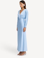 Significant Other Aqua Blue Lucile Long Sleeve Maxi Dress - Image 3 of 4