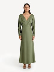 Significant Other Dark Sage Green Lucile Long Sleeve Maxi Dress - Image 1 of 4