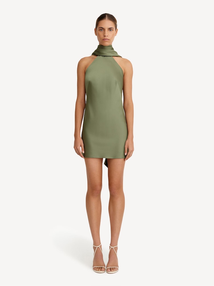 Significant Other Bronze/Green Lucile Halter Dress - Image 1 of 4