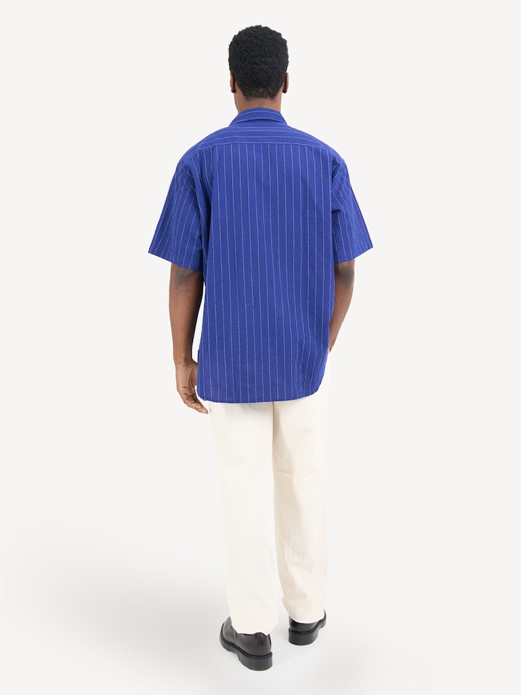 Oliver Spencer Blue Atlanta Patterson Shirt - Image 4 of 4 Oliver Spencer Blue Atlanta Patterson Shirt - Image 4 of 4