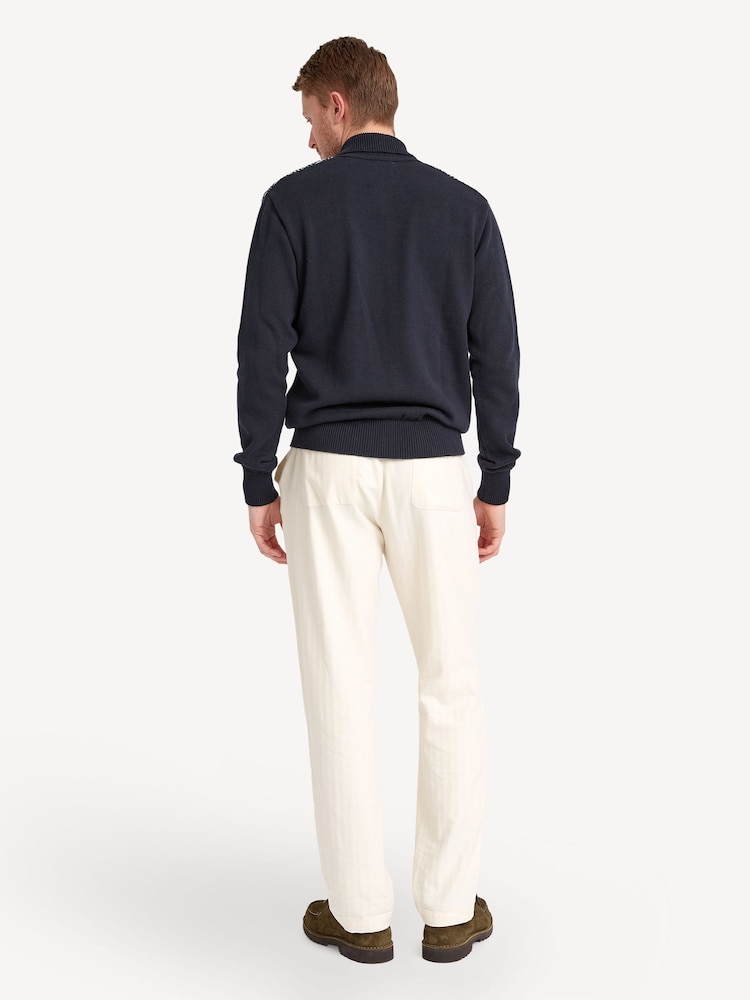 Oliver Spencer Cream Drawstring Cairnes Trousers - Image 2 of 3 Oliver Spencer Cream Drawstring Cairnes Trousers - Image 2 of 3