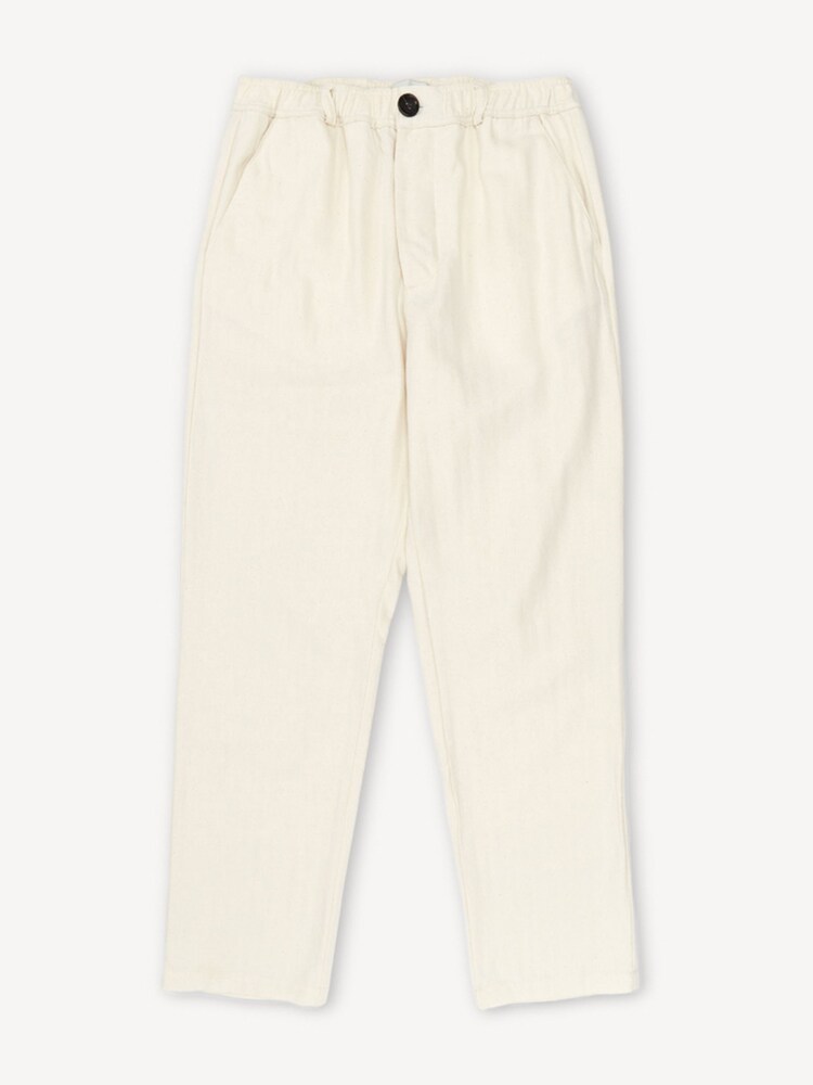 Oliver Spencer Cream Drawstring Cairnes Trousers - Image 3 of 3 Oliver Spencer Cream Drawstring Cairnes Trousers - Image 3 of 3
