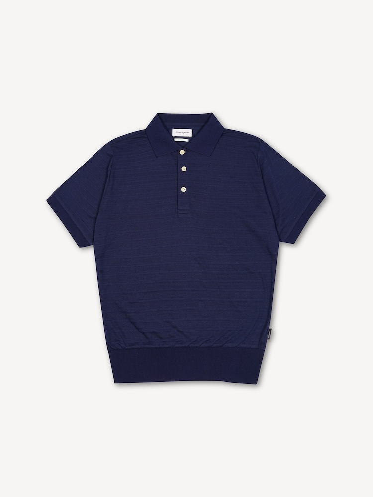 Oliver Spencer Blue Dornie Glendale Polo Shirt - Image 4 of 4