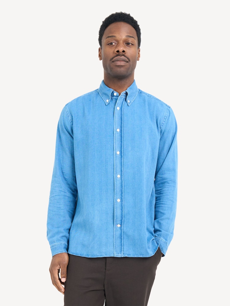Oliver Spencer Blue Brook Bosworth Shirt - Image 1 of 5