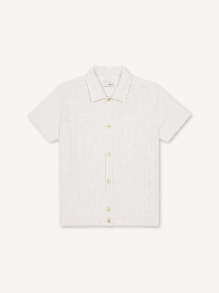 Oliver Spencer Cream Ashby Weaver Shirt - Image 5 of 5