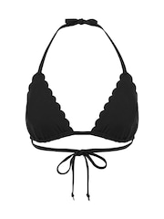 Sea Level Black Scalloped Halter Slide Tri Bikini Top - Image 8 of 8