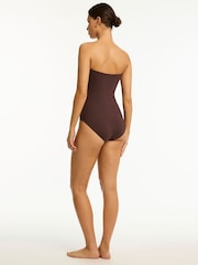 Sea Level Brown Essentials Edit Twist Bandeau One Piece Swimsuit - Image 5 of 8