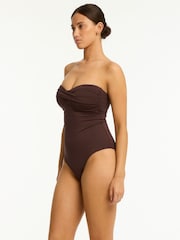 Sea Level Brown Essentials Edit Twist Bandeau One Piece Swimsuit - Image 7 of 8