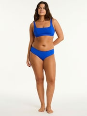 Sea Level Blue Mid Waist Essentials Wrap High Waist Bikini Briefs - Image 2 of 6