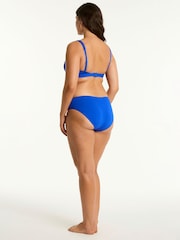 Sea Level Blue Mid Waist Essentials Wrap High Waist Bikini Briefs - Image 4 of 6
