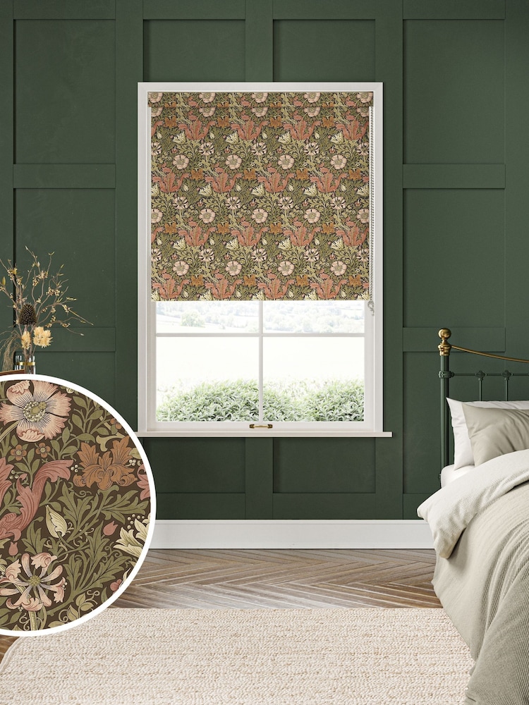 William Morris At Home Brick Red Compton Made to Measure Roller Blind - Image 1 of 6