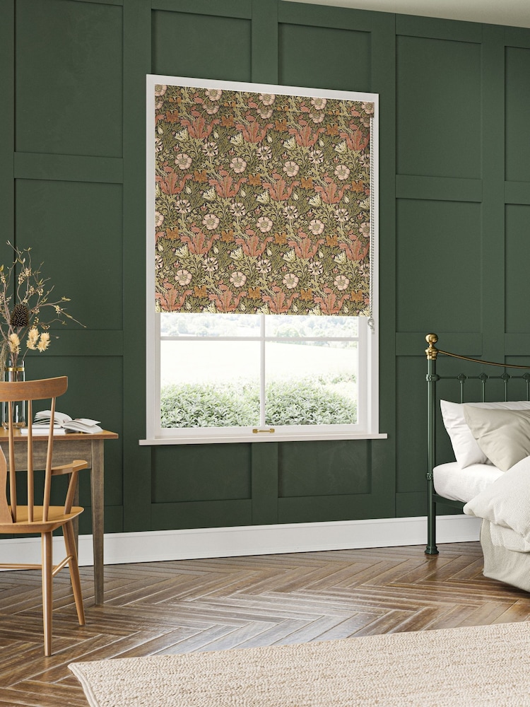 William Morris At Home Brick Red Compton Made to Measure Roller Blind - Image 2 of 6
