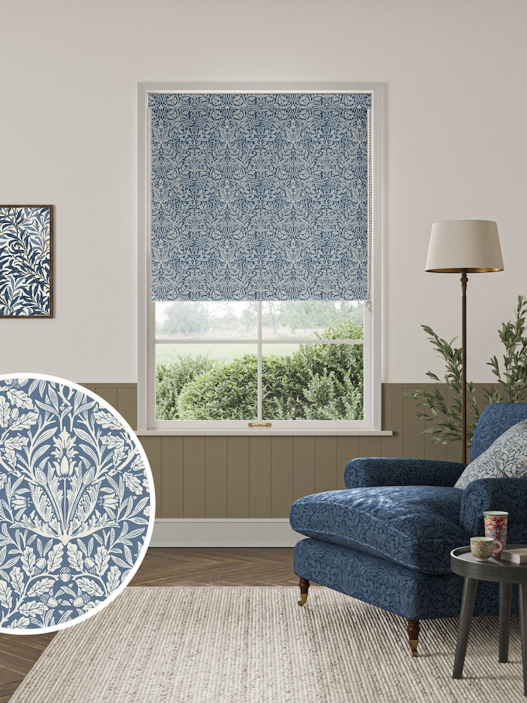 William Morris At Home River Blue Acorn Made to Measure Roller Blind - Image 1 of 6