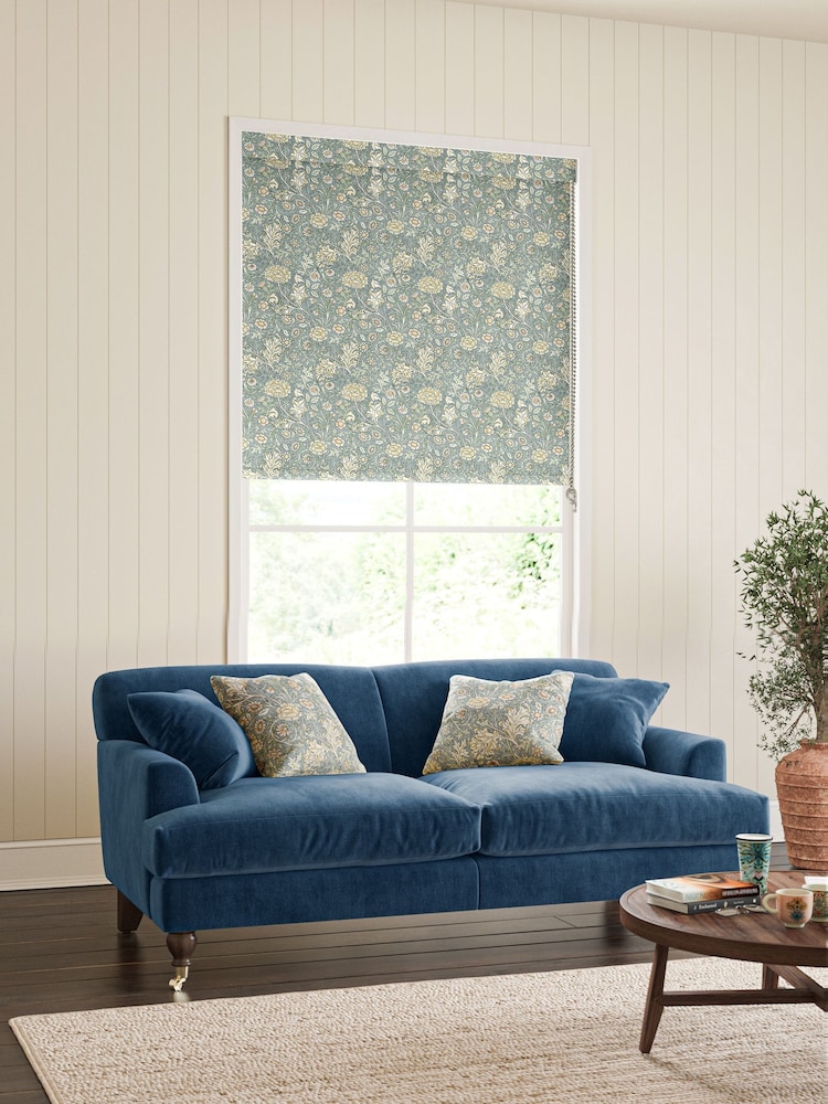 William Morris At Home Bluebird Blue Double Bough Made to Measure Roller Blind - Image 2 of 6