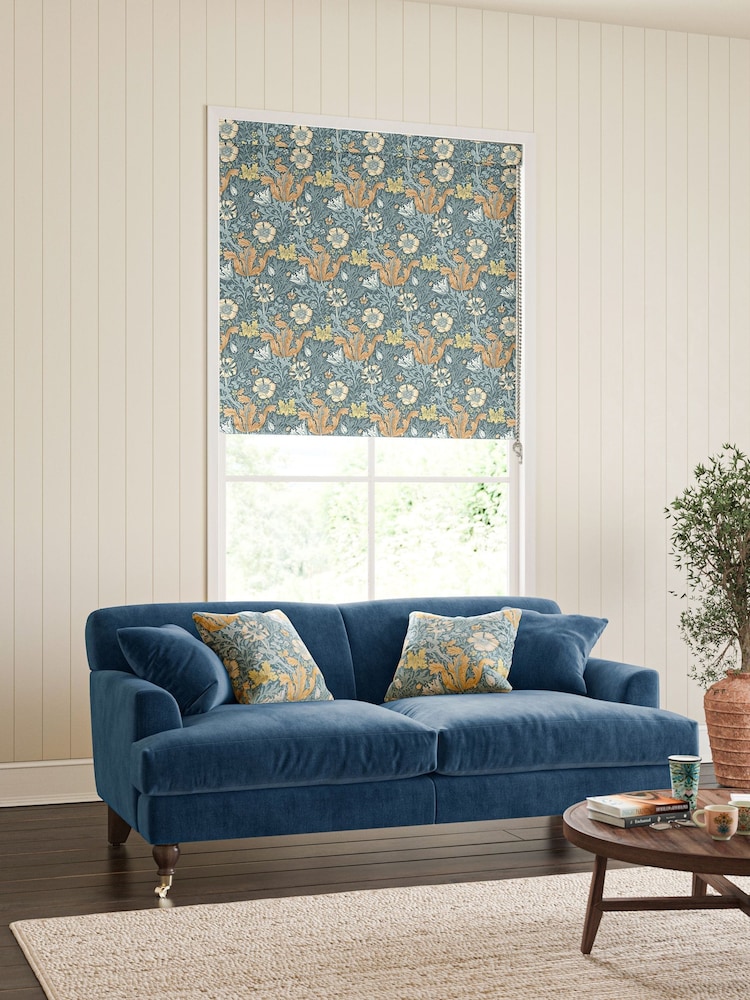 William Morris At Home Bluebird Blue Compton Made to Measure Roller Blind - Image 2 of 6