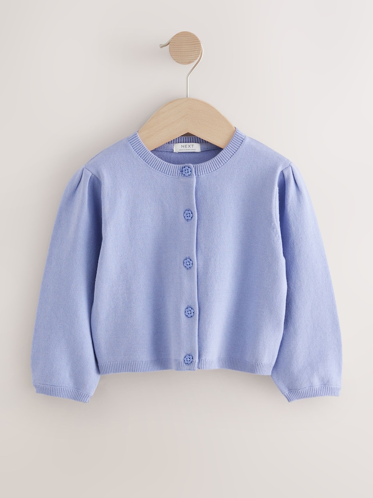 Lilac Purple Pleated Sleeve Cardigan (3mths-10yrs) - Image 1 of 4