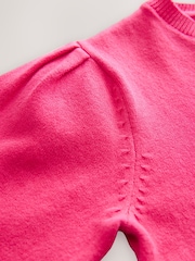 Raspberry Pink Pleated Sleeve Cardigan (3mths-10yrs) - Image 4 of 4