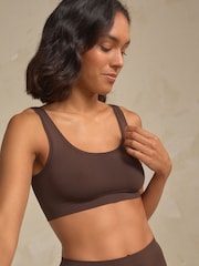 Chocolate Brown N.Premium Super Soft Seamless Crop Bra - Image 1 of 5