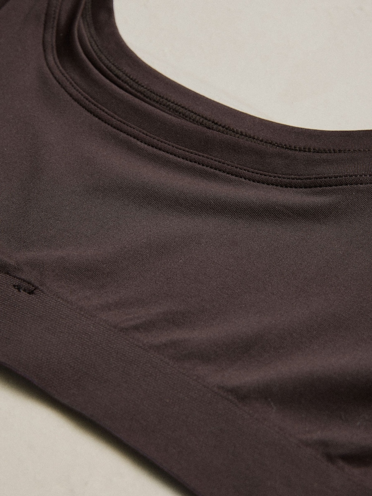Chocolate Brown N.Premium Super Soft Seamless Crop Bra - Image 11 of 11