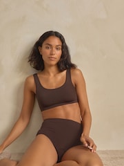 Chocolate Brown N.Premium Super Soft Seamless Crop Bra - Image 3 of 5