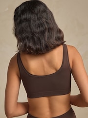 Chocolate Brown N.Premium Super Soft Seamless Crop Bra - Image 4 of 5