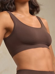 Chocolate Brown N.Premium Super Soft Seamless Crop Bra - Image 5 of 5