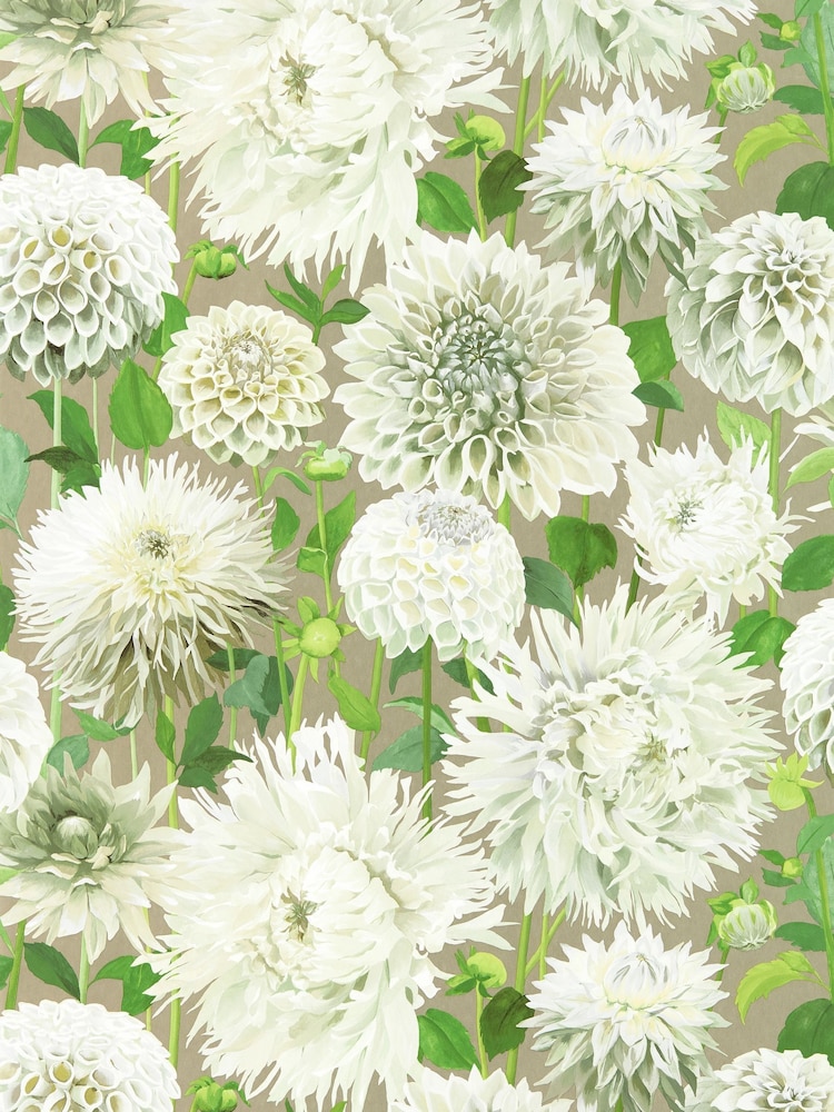 Harlequin Sail Cloth Meadow Gilver Pink Dahlia Wallpaper Sample - Image 1 of 1