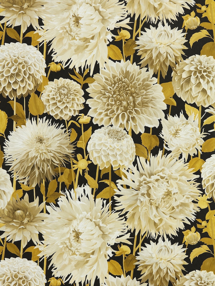 Harlequin Fig Blossom Nectar Black Earth Pink Dahlia Wallpaper Sample - Image 1 of 1