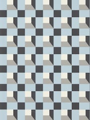 Harlequin Cornflower Black Earth Sketched Blocks Wallpaper Sample - Image 1 of 1