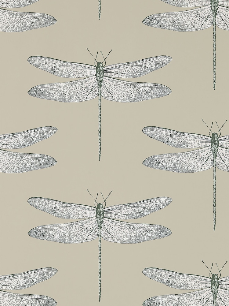 Harlequin Jute Slate Harlequin Natural Demoiselle Wallpaper Sample - Image 1 of 1
