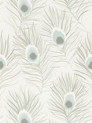 Harlequin Powder Blue Gilver Orlena Wallpaper Sample - Image 1 of 1