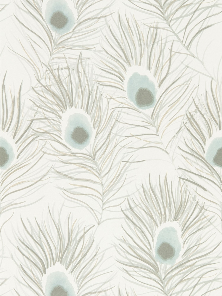 Harlequin Powder Blue Gilver Orlena Wallpaper Sample - Image 1 of 1