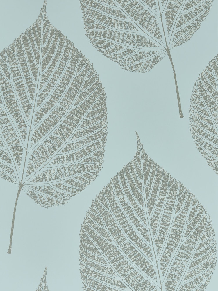 Harlequin Sky Gilver Leaf Wallpaper Sample - Image 1 of 1