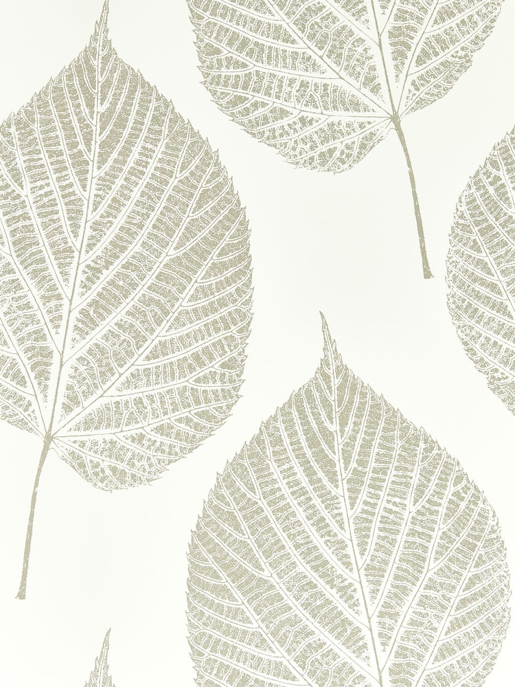 Harlequin Chalk Silver Leaf Wallpaper Sample - Image 1 of 1
