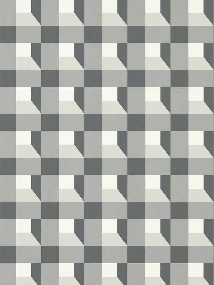 Harlequin Black Earth Sketched Diffused Light Blocks Wallpaper Sample - Image 1 of 1