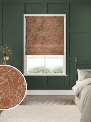 William Morris At Home Terracotta Orange Compton Silhouette Velvet Made to Measure Roman Blind - Image 1 of 6