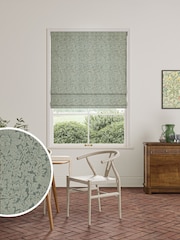 William Morris At Home Eucalyptus Green Bird and Anemone Woven Made to Measure Roman Blind - Image 1 of 6