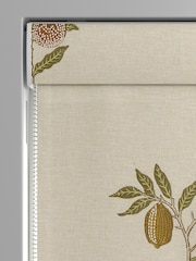 William Morris At Home Natural/Moss Green Fruit Embroidery Made to Measure Roman Blind - Image 4 of 6