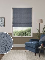 William Morris At Home Midnight Blue Bird and Anemone Woven Made to Measure Roman Blind - Image 1 of 6