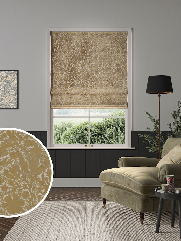William Morris At Home Natural Compton Silhouette Velvet Made to Measure Roman Blind - Image 1 of 6