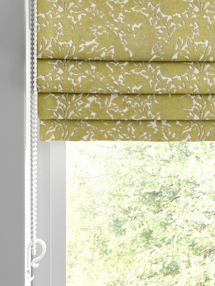 William Morris At Home Apple Green Compton Silhouette Velvet Made to Measure Roman Blind - Image 2 of 6