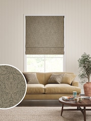 William Morris At Home Truffle Grey Acorn Velvet Made to Measure Roman Blind - Image 1 of 6