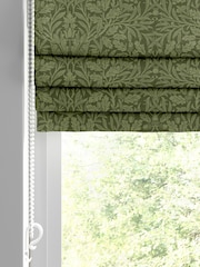 William Morris At Home Moss Green Acorn Velvet Made to Measure Roman Blind - Image 2 of 6