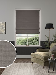 William Morris At Home Brown Cobble Reed Made to Measure Roman Blind - Image 1 of 6