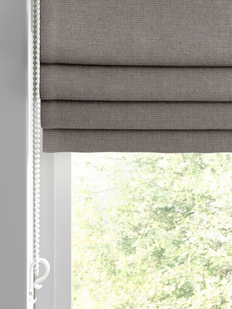 William Morris At Home Brown Cobble Reed Made to Measure Roman Blind - Image 2 of 6