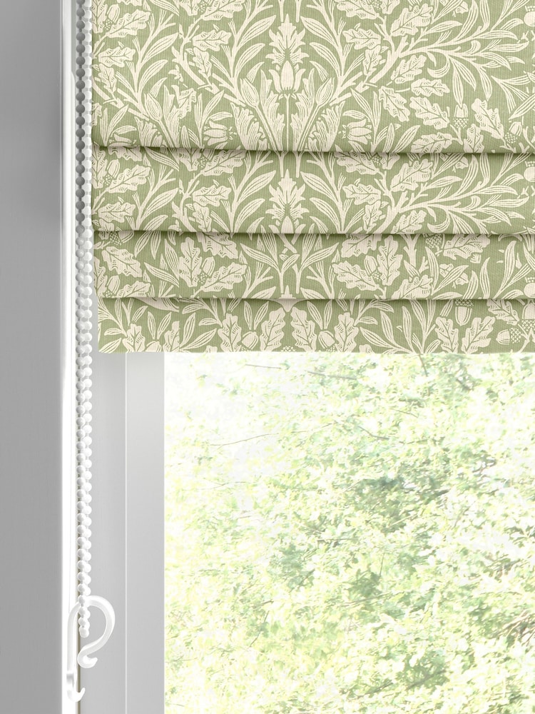 William Morris At Home Lichen Green Acorn Made to Measure Roman Blind - Image 2 of 6