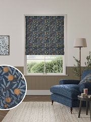 William Morris At Home Midnight Blue Fruit Velvet Made to Measure Roman Blind - Image 1 of 6