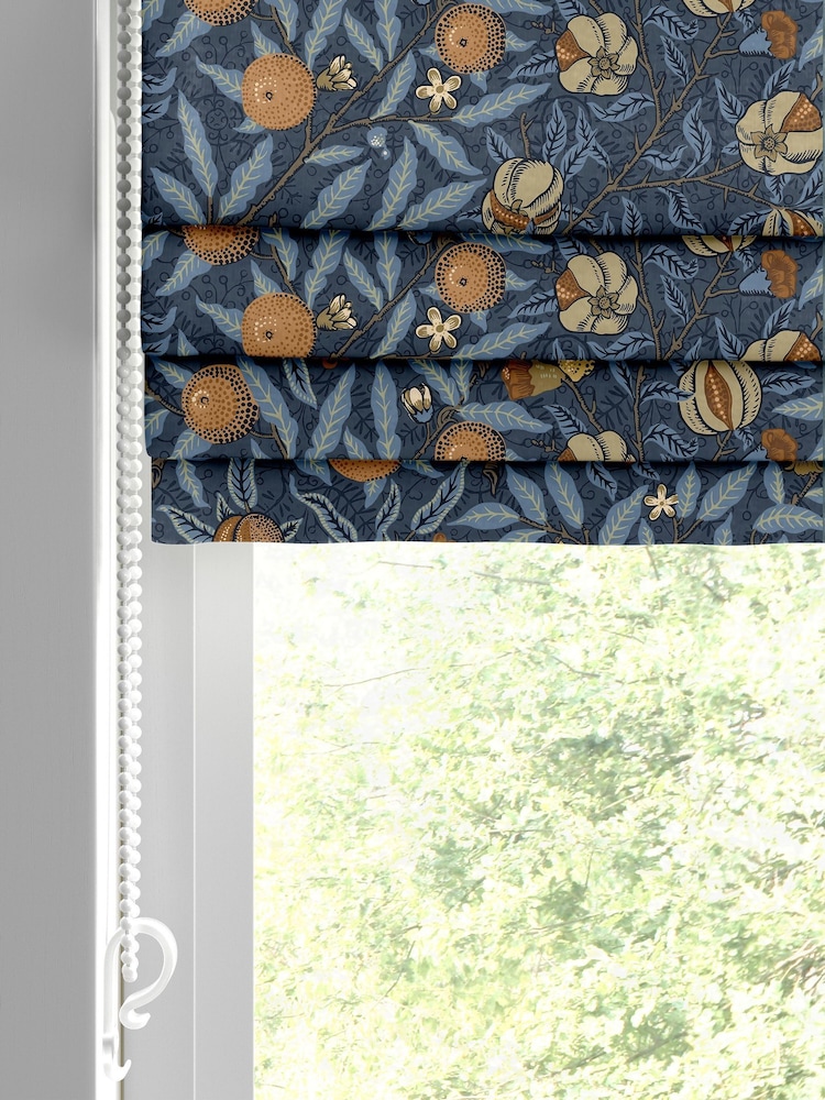 William Morris At Home Midnight Blue Fruit Velvet Made to Measure Roman Blind - Image 2 of 6